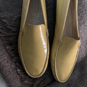 Tod's Yellow Leather Loafers